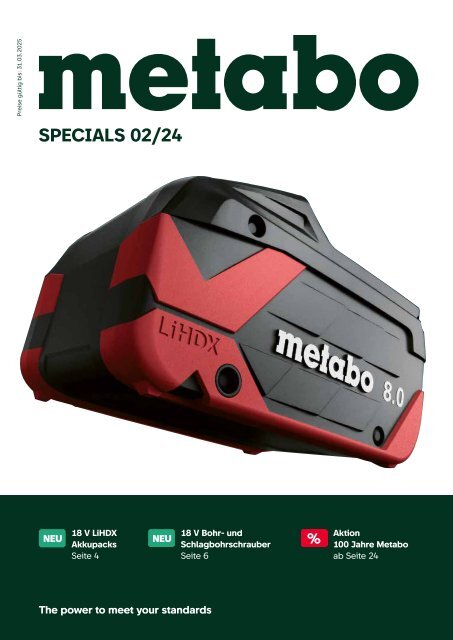 METABO Specials 1/2024 - Aktuelle Neuheiten und Aktionen jetzt bei Deterding