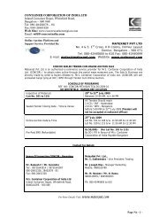 sealed tender form - Container Corporation of India Ltd.
