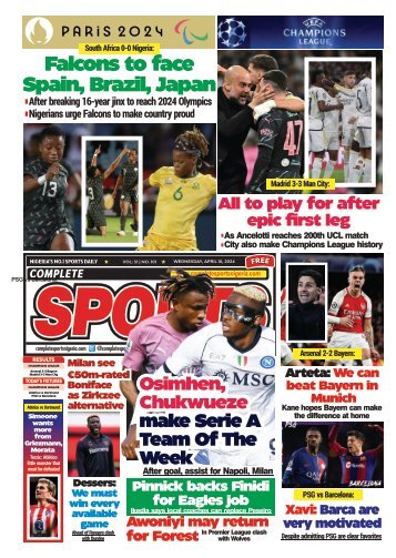 COMPLETE SPORTS - WEDNESDAY, APRIL 10, 2024