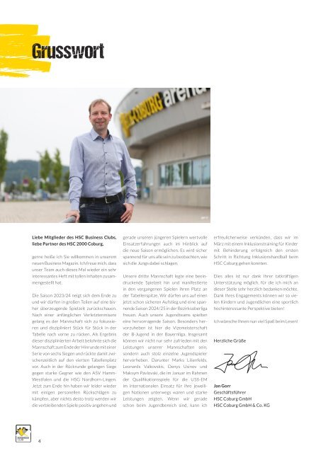 HSC-Businessmagazin 2. Ausgabe Saison 23/24