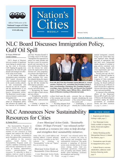 NLC Board Discusses Immigration Policy, Gulf Oil Spill - National ...