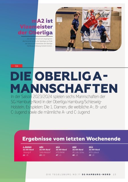 Die Tegelsburg No. 17 - Wo Handball lebt - Hallenheft Jugendbundesliga mA1 vs. Mecklenburger Stiere Schwerin