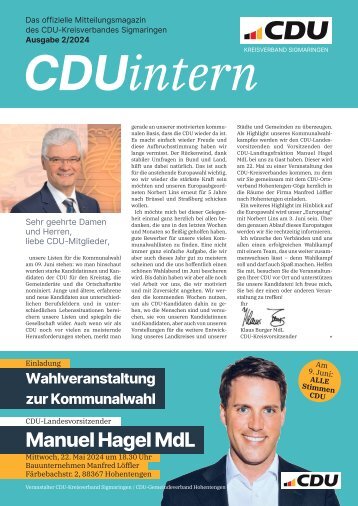 CDUintern Sigmaringen Ausgabe 2/2024