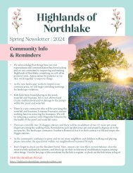 Highlands of Northlake Spring Newsletter 2024