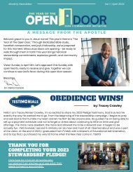 The Year of the Open Door Stewardship Newsletter - April 