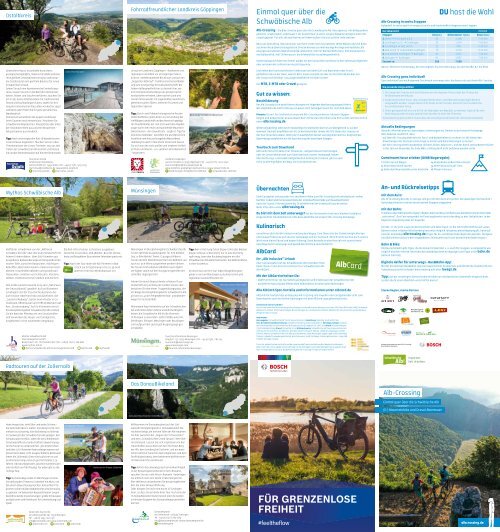 Übersichtskarte (E-)Mountainbike-Fernradweg »Alb-Crossing« • Schwäbische Alb