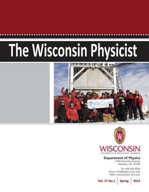 Vol. 17 No. 1, 2012 - Physics Department - University of Wisconsin ...