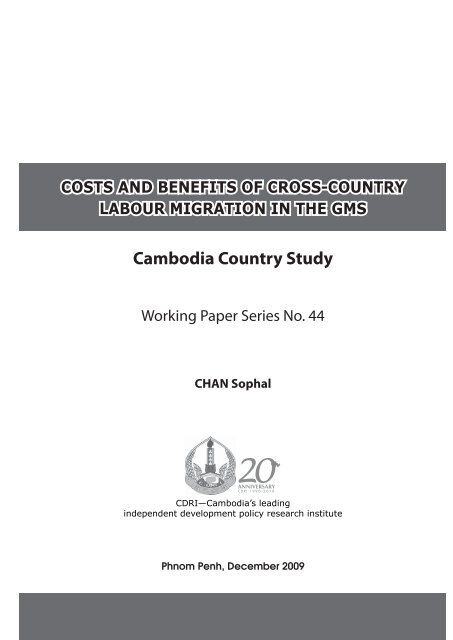 Cambodia Country Study Working Paper Series No. 44 ... - CDRI