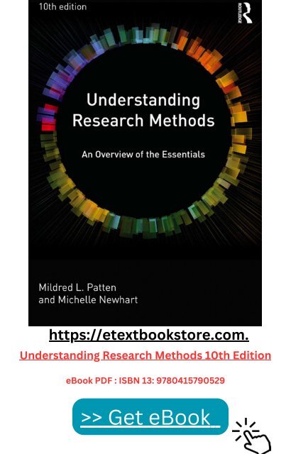 Download Understanding Research Methods 10th Edition PDF - ISBN13 :9780415790529