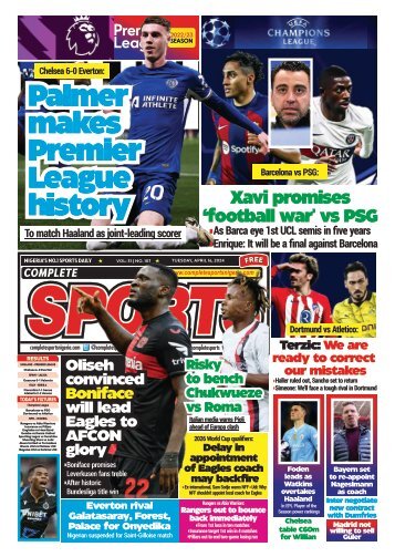 COMPLETE SPORTS - TUESDAY, APRIL 16, 2024