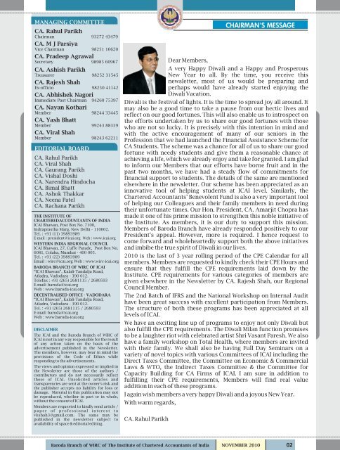 NEWSLETTER - Baroda Branch of WIRC of ICAI