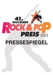 41. Deutscher Rock & Pop Preis 2023 – Pressedokumentation