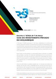 Legal Alert - Guia do investimento privado em Moçambique (Decreto n.º 8/2024 de 7 de Março)