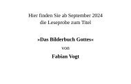 Fabian Vogt: Das Bilderbuch Gottes (Leseprobe)