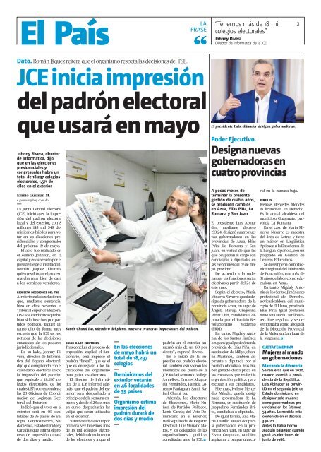 Edición impresa, miércoles 17 de abril de 2024