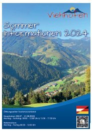 Sommerinformation über Viehhofen