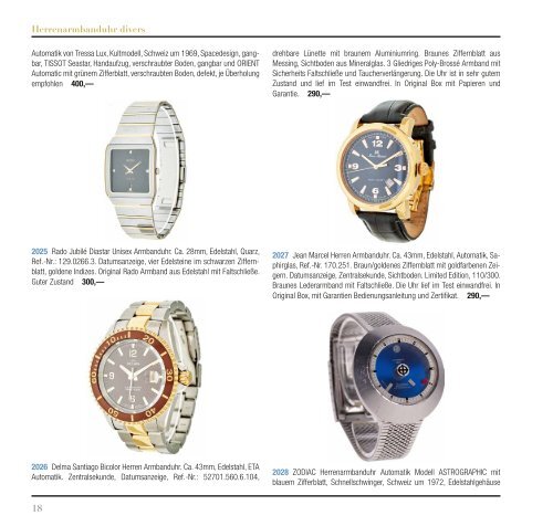 12. Rhenumis Auktion Uhren und Schmuck