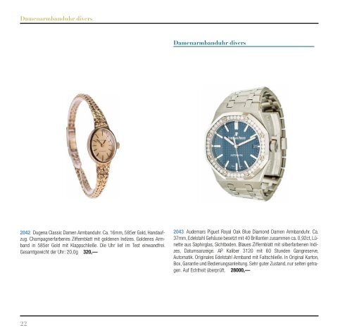 12. Rhenumis Auktion Uhren und Schmuck