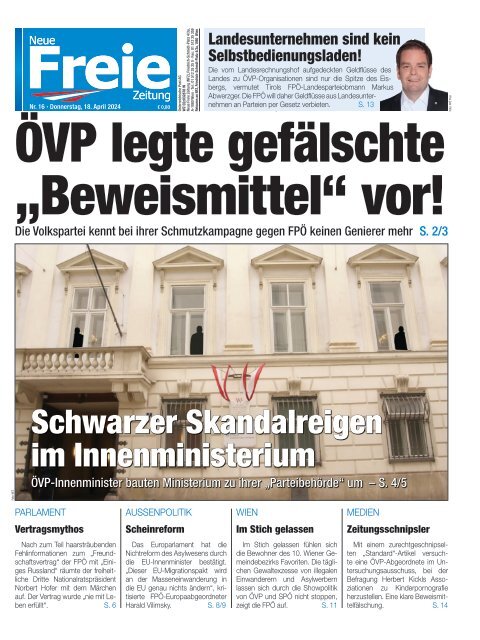 ÖVP legte gefälschte „Beweismittel“ vor!