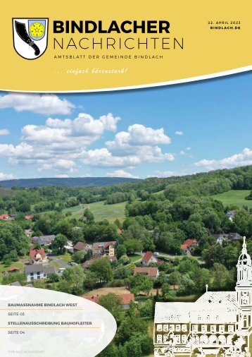 Bindlacher Nachrichten - Ausgabe 22.04.24