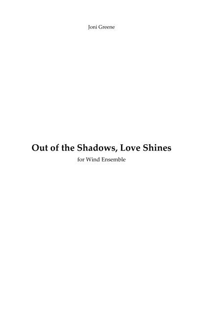 Out of the Shadows, Love Shines Score