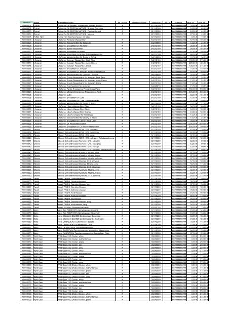 Preisliste 2024