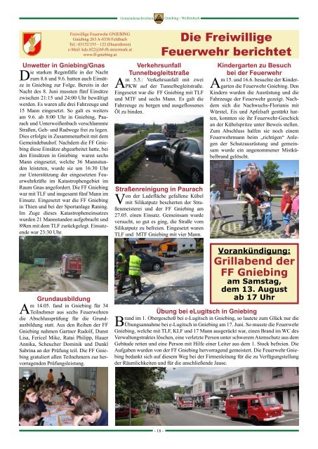 Link zur Gemeindezeitung - Gemeinde Gniebing-Weissenbach