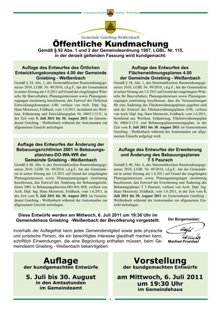 Link zur Gemeindezeitung - Gemeinde Gniebing-Weissenbach