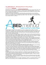 The ABED Method®-managing stress 