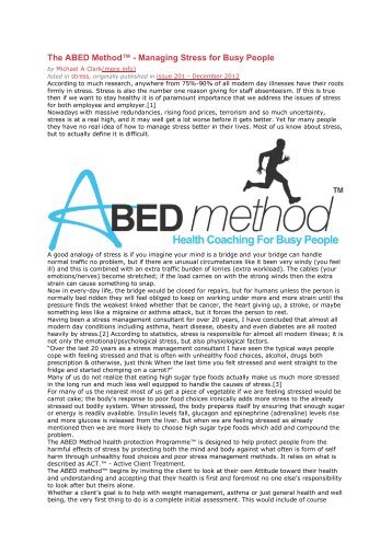 The ABED Method®-managing stress 