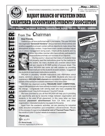 student's newsletter - rajkot-icai.org