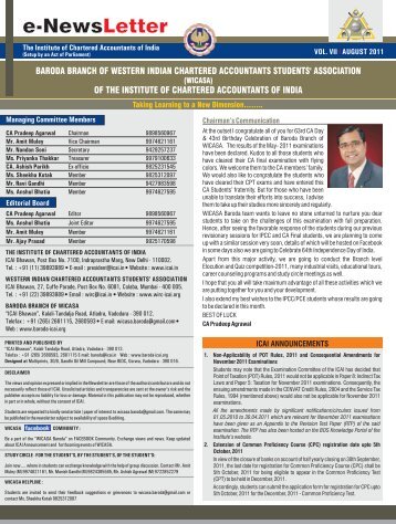 Congratulations - Baroda Branch of WIRC of ICAI