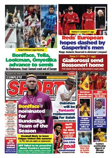 COMPLETE SPORTS - FRIDAY, APRIL 19, 2024