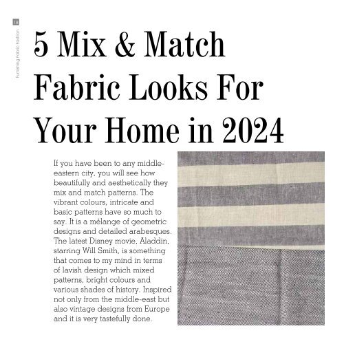 Furnishing Fabric Fashion March - April 2024