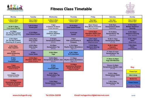Fitness Timetable April24