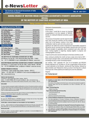 e-NewsLetter - Baroda Branch of WIRC of ICAI