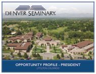 Denver Seminary Opportunity Profile