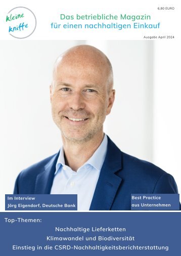 Das betriebliche Magazin für einen nachhaltigen Einkauf "Kleine Kniffe" Ausgabe April 2024