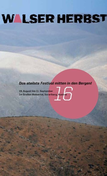 Walserherbst 2016 Programmheft