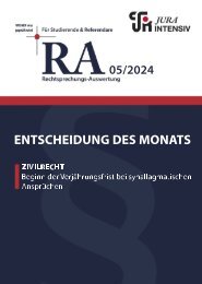 RA 05/2024 - Entscheidung des Monats