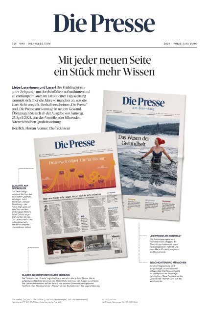 "Die Presse" im neuen Design