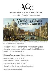 Vivaldi’s Gloria, Agatha’s Cantata