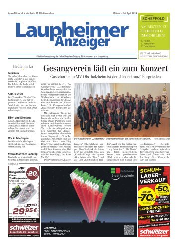 24.04.2024 Laupheimer Anzeiger