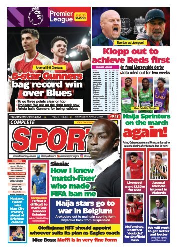 COMPLETE SPORTS - WEDNESDAY, APRIL 24, 2024