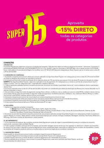 CARTAZ CONDIÇÕES - Super 15