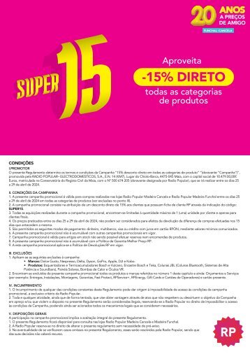 CARTAZ CONDIÇÕES - Super 15 Madeira