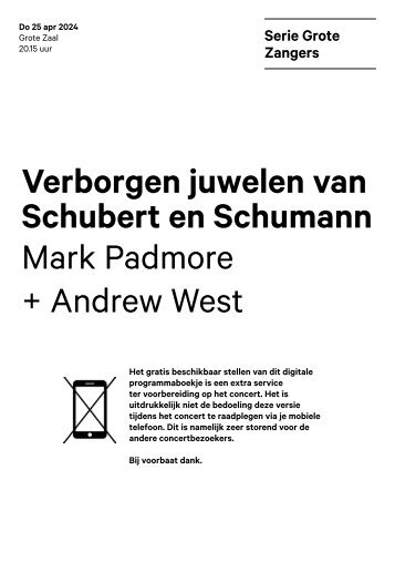 2024 04 25 Verborgen juwelen van Schubert en Schumann - Mark Padmore + Andrew West