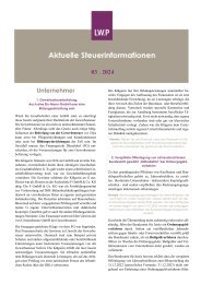 Aktuelle Steuerinformationen März 2024