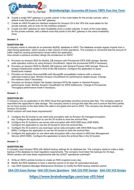 [April-2024]New Braindump2go SAA-C03 PDF and SAA-C03 VCE Dumps(940-966)