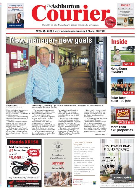 Ashburton Courier: April 26, 2024